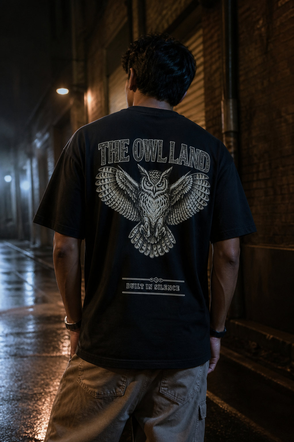 THE OWL LAND® Built In Silence Oversized T-Shirt