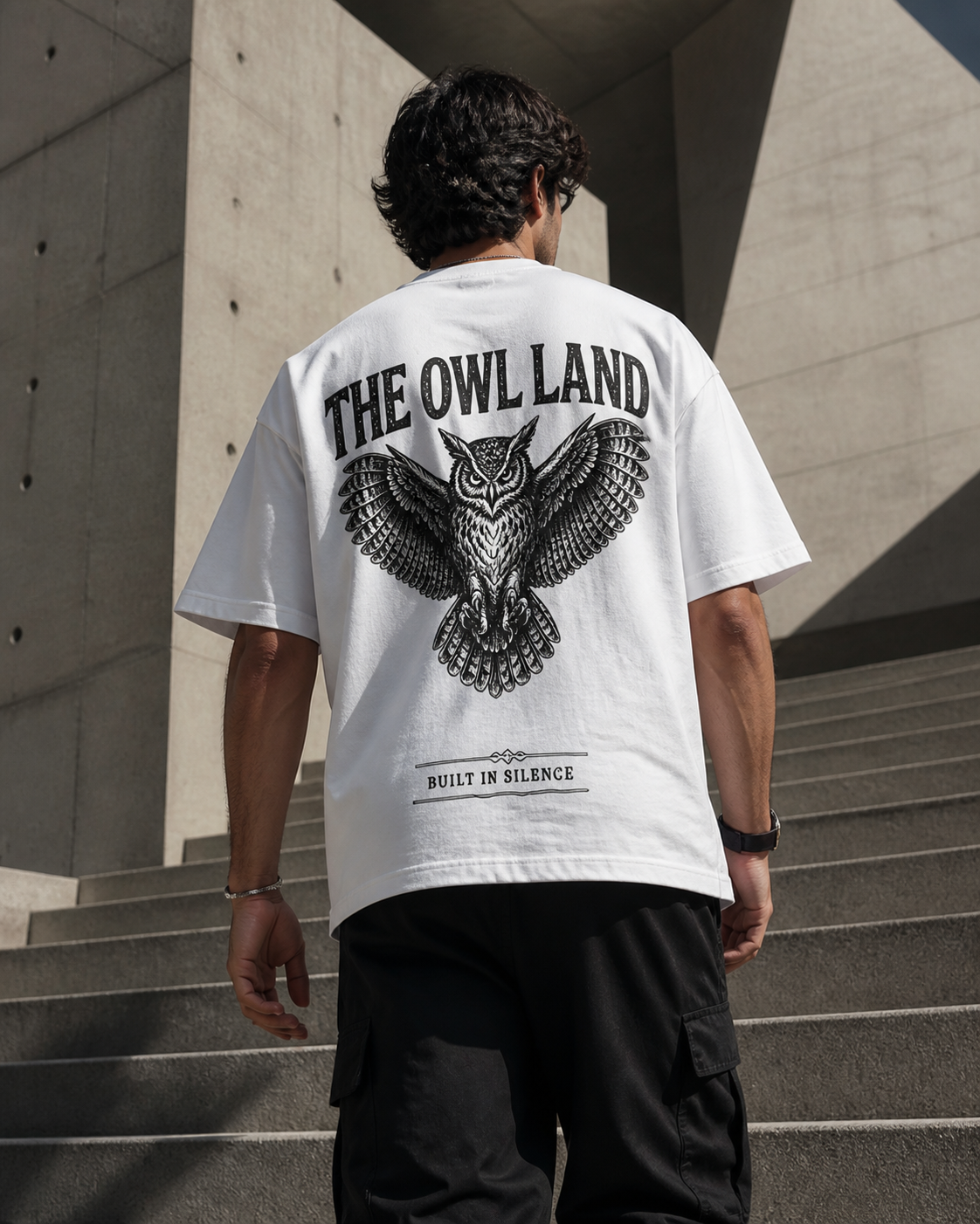 THE OWL LAND® Built In Silence Oversized T-Shirt
